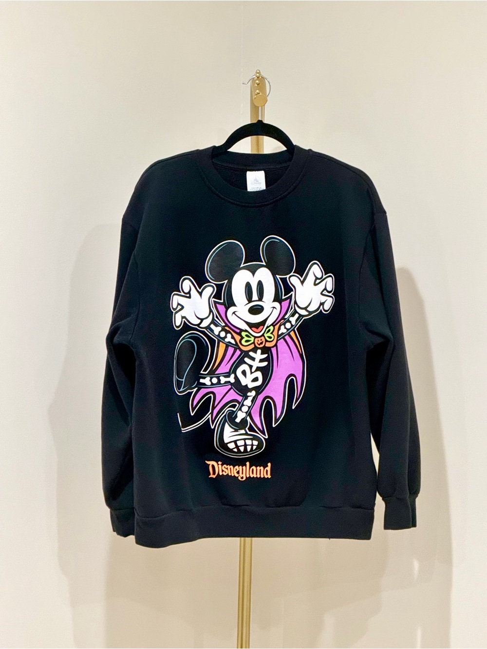 Disney Black Crewneck Sweatshirt with Mickey Vampire Graphic